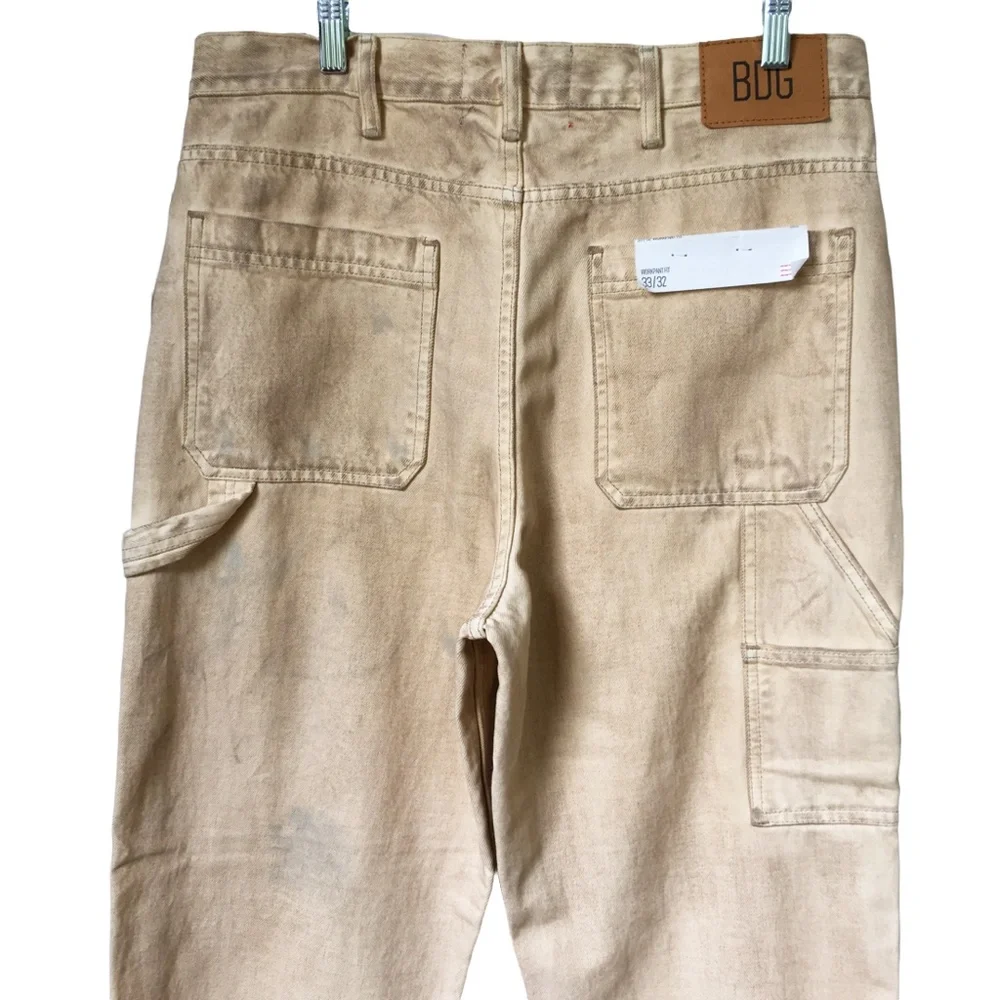 33x32 Urban Outfitters Men’s Distressed Carpenter Jean NWT Painter Jean Cream